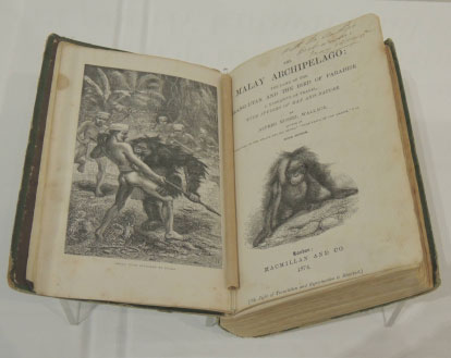 A signed copy of The Malay Archipelago. From the Museum and Art Galleries of the Northern Territory Wallace exhibition, Darwin.